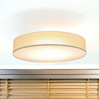 Grand plafonnier Tissu Lin Ø 78 cm rond Gris-Beige