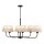 Lustre avec abat-jour grand 6 branches E27 100 cm de long