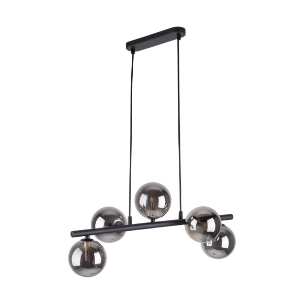 Pendelleuchte Grau Schwarz Metall Glas 5-flammig