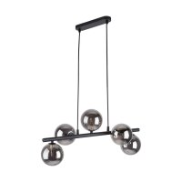 Pendelleuchte Grau Schwarz Metall Glas 5-flammig