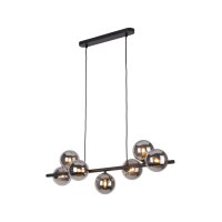 Suspension Noir Gris Verre M&eacute;tal Moderne MIEKE