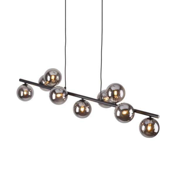 Lampe à suspendre verre métal largeur 116 cm noir graphite