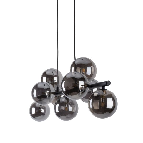 Lampe à suspendre verre métal largeur 116 cm noir graphite