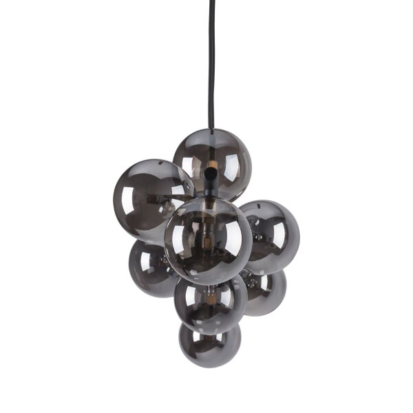 Lampe à suspendre verre métal largeur 116 cm noir graphite