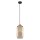 Hängelampe Glas Schirm Ø 14 cm Braun Gold E27