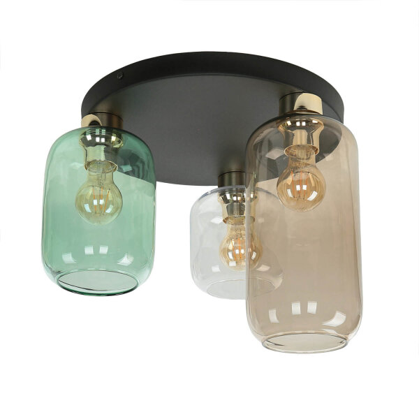 Deckenlampe Glas 3-flammig farbig Ø 44 cm elegant