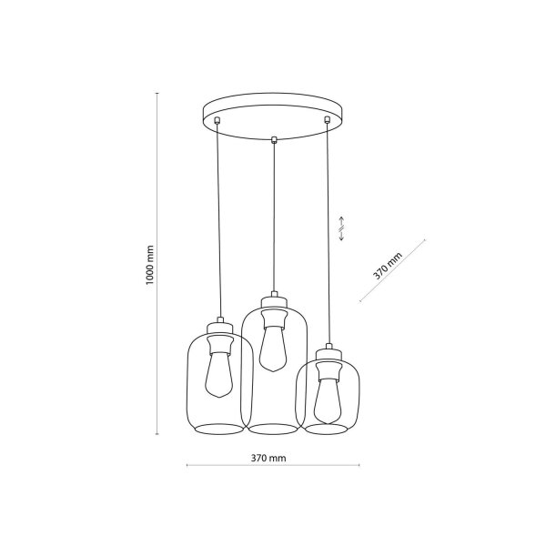 Hängeleuchte Esstisch Glas 3-flammig E27 elegant
