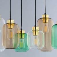 Lampe à suspendre verre métal 6 flammes E27...