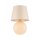 Nachttischlampe Glas Stoff 60 cm Klassisch E27 Ecru Beige