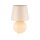 Nachttischlampe Glas Stoff 60 cm Klassisch E27 Ecru Beige
