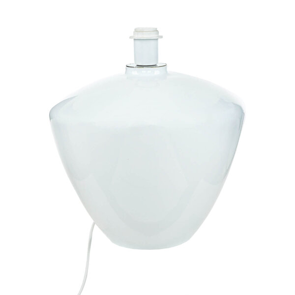 Lampe de table blanc argent grand 62 cm tissu verre E27