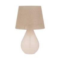Tischleuchte Glas Jute 67 cm hoch Ecru Braun E27 RIKA