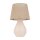 Tischleuchte Glas Jute 67 cm hoch Ecru Braun E27 RIKA