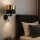 Wandleuchte mit Schalter Stoff Metall Schwarz Gold E27