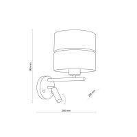 Applique avec lampe de lecture Interrupteur Noir Or Lit...