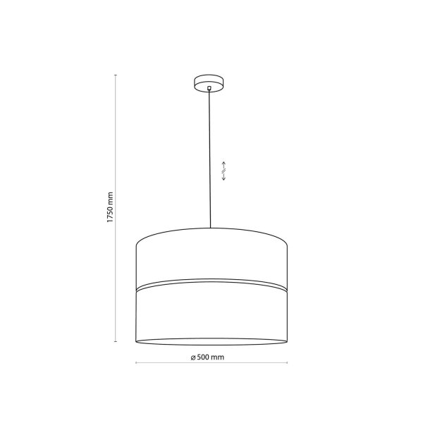 Hängelampe rund Ø 50 cm Stoff Metall E27 Schwarz Gold