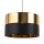 Hängelampe rund Ø 50 cm Stoff Metall E27 Schwarz Gold