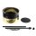 Stehlampe Stoff Metall 159 cm klein Modern Schwarz Gold