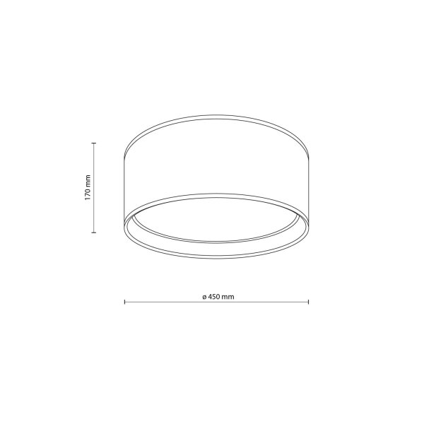 Plafonnier rond Ø 45 cm Blanc Or Abat-jour en tissu anti-éblouissement