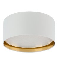 Plafonnier rond Ø 45 cm Blanc Or Abat-jour en...