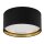 Plafonnier rond Ø 45 cm noir or faible éblouissement 4x E27