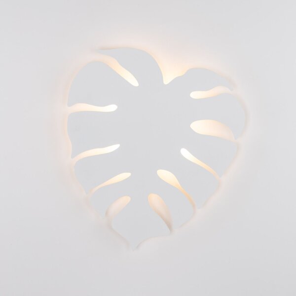Applique blanche métal 39 cm feuille lumière indirecte
