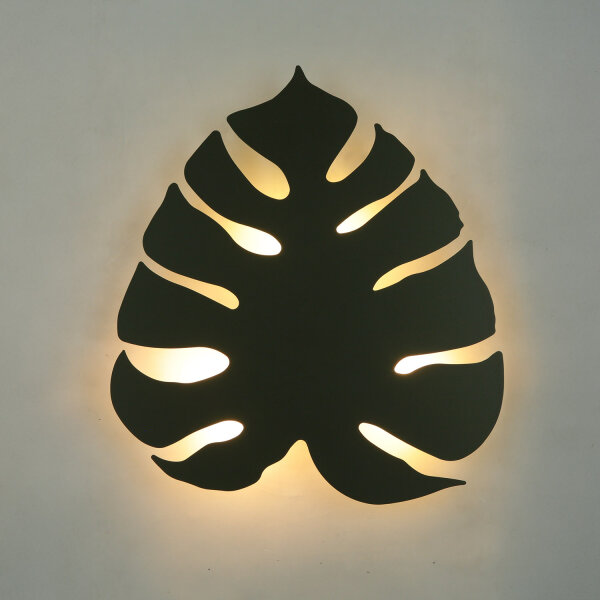Applique murale en métal Vert 39 cm Feuille Lumière indirecte