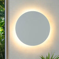 Wandlampe rund Metall Ø 30 cm flach Weiß G9...