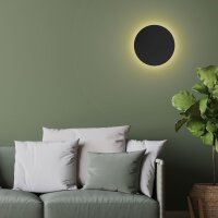 Wandleuchte Metall Schwarz Ø 30 cm rund flach