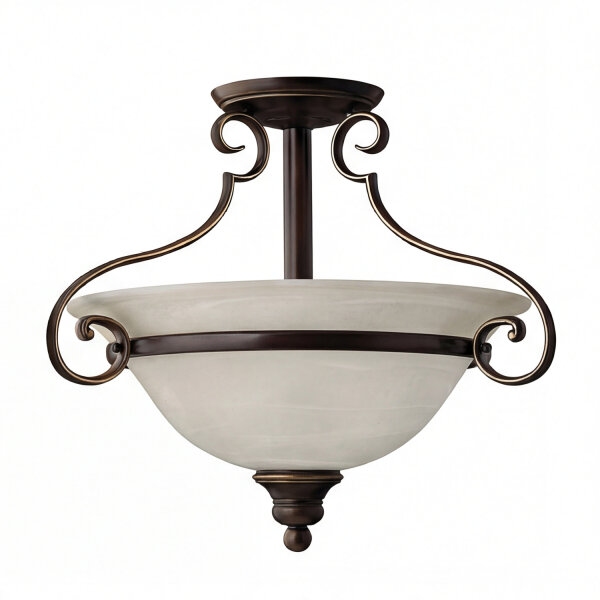 Deckenleuchte Glas Metall Bronze 2-flammig E27 Landhaus