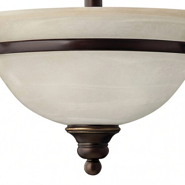 Deckenleuchte Glas Metall Bronze 2-flammig E27 Landhaus