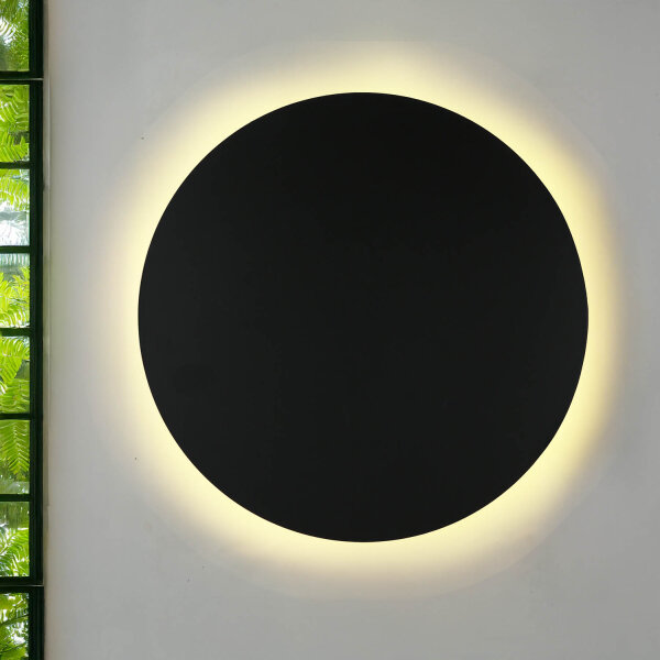 Wandlampe rund Ø 40 cm Metall Schwarz indirektes Licht