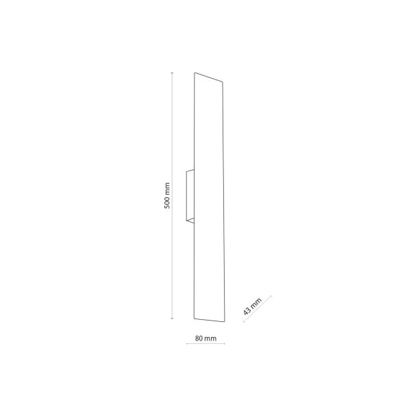 Applique murale blanche métal plat 50 cm de long lumière indirecte