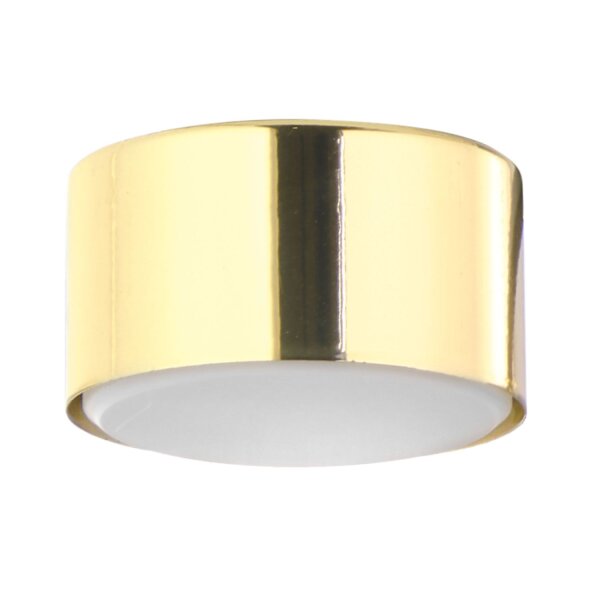 Spot de plafond en métal petit Ø 8 cm plat faible éblouissement en or
