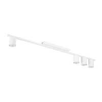 Plafonnier métal 3 flammes blanc 100 cm de long...