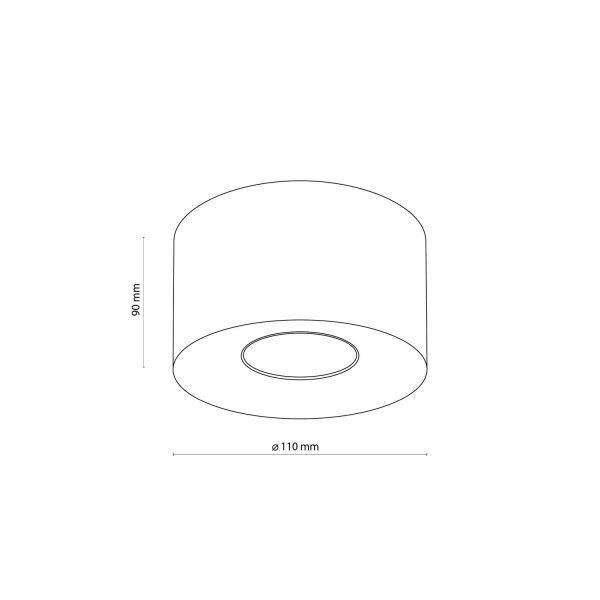 Spot de plafond en métal Ø 11 cm rond petit plat GU10 noir