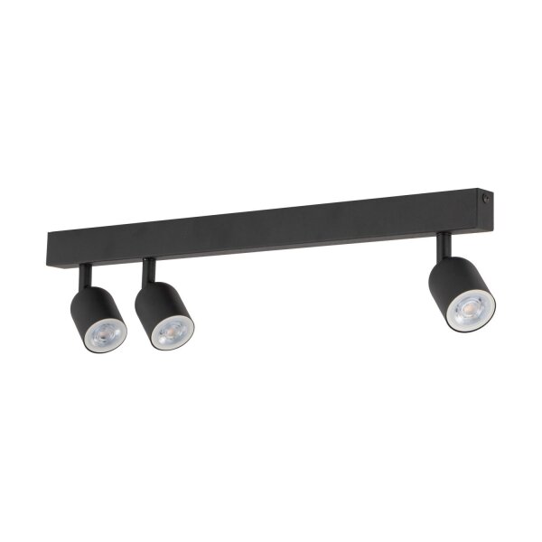 Deckenleuchte Schwarz 74 cm lang GU10 Metall 3-flammig