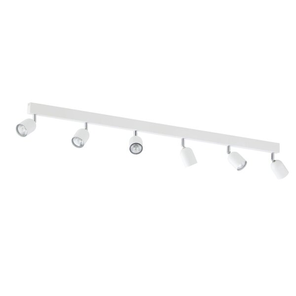 Großer Deckenstrahler Weiß Metall 6-flammig 127 cm lang