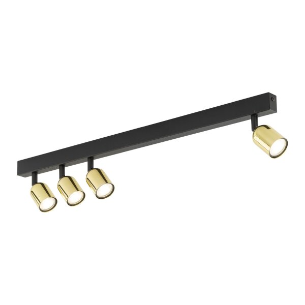 Deckenlampe verstellbar Metall 94 cm lang Schwarz Gold