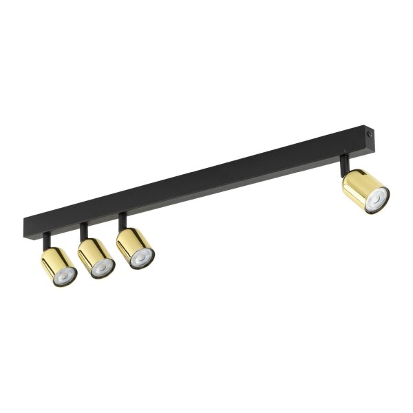 Deckenlampe verstellbar Metall 94 cm lang Schwarz Gold