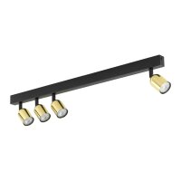 Plafonnier réglable métal 94 cm long noir or