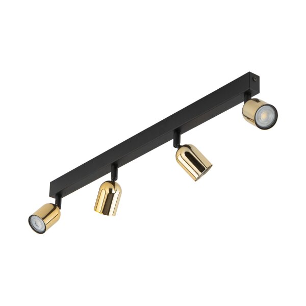 Deckenstrahler Wohnzimmer 84 cm lang Metall Schwarz Gold