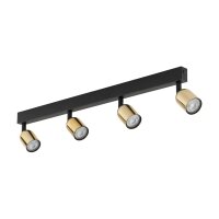 Spot de plafond salon 84 cm long métal noir or