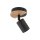 Spot métal bois orientable noir naturel GU10