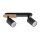 Deckenstrahler 2-flammig Metall Holz Schwarz Natur 35 cm