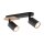 Deckenstrahler 2-flammig Metall Holz Schwarz Natur 35 cm