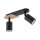 Deckenstrahler 2-flammig Metall Holz Schwarz Natur 35 cm