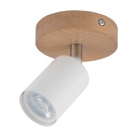 Spot lampe bois métal Ø 10 cm orientable...
