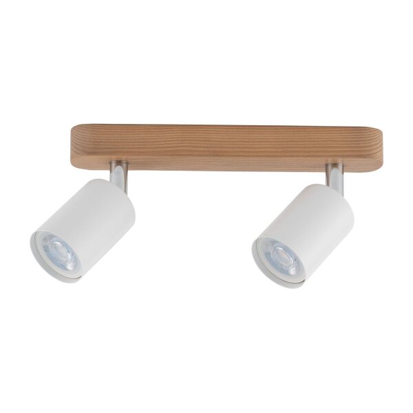 Deckenlampe Weiß Holz Metall länglich 35 cm GU10 LIDIA