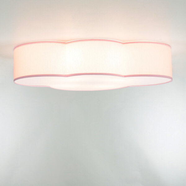 Wolkenlampe Rosa Stoff 62 cm lang 4x E27 Baby Kinder